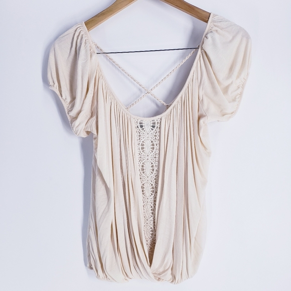 Venus Scoop Neck Cream Top Soft Stretch - Picture 1 of 5